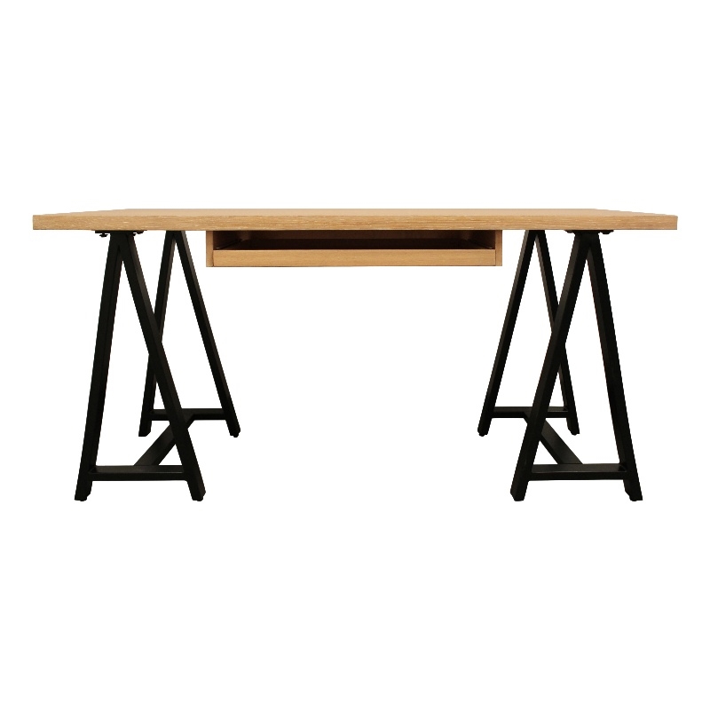 2-Piece Paolini Executive Desk Set with Phil Gray Exposed Wood Frame Armchair