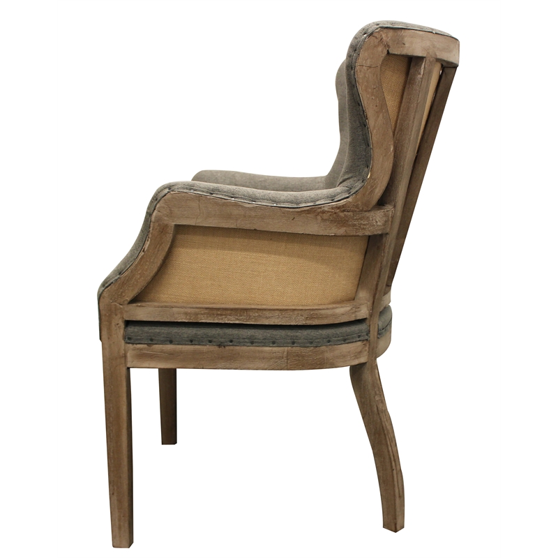Home Square 2-Piece Solid Wood Office Set with 1 Desk & 1 Armchair in Natural
