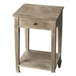 Home Square Transitional Rectangular Wood Side Table in Brass - Set of 2