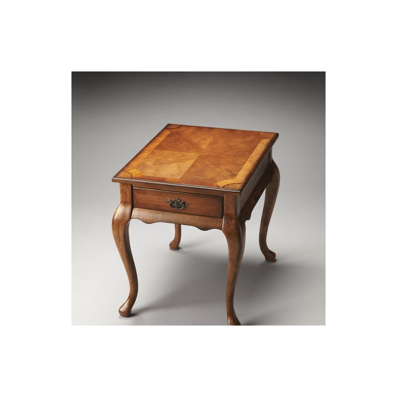 Home Square Traditional Solid Wood End Table in Walnut - Set of 2