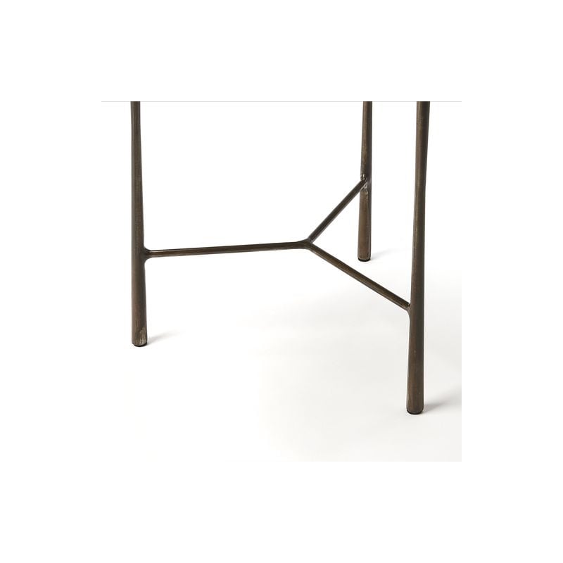 Home Square Round Acacia Wood Accent Table in Brown - Set of 2