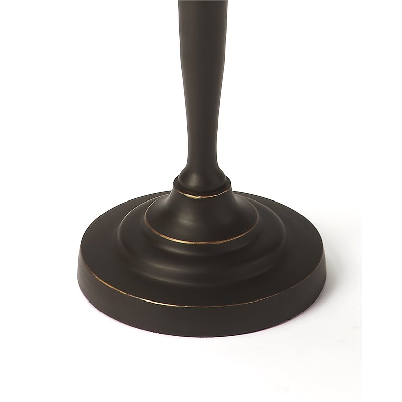 Home Square Solid Aluminum Metal End Table in Black - Set of 2
