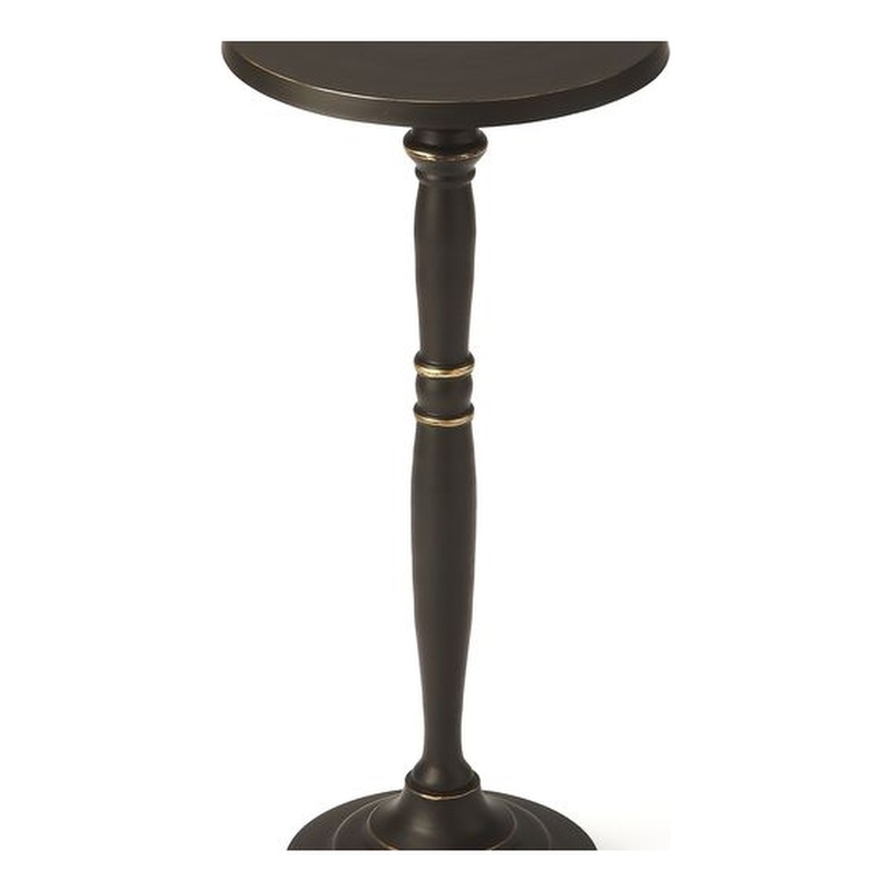 Home Square Solid Aluminum Metal End Table in Black - Set of 2