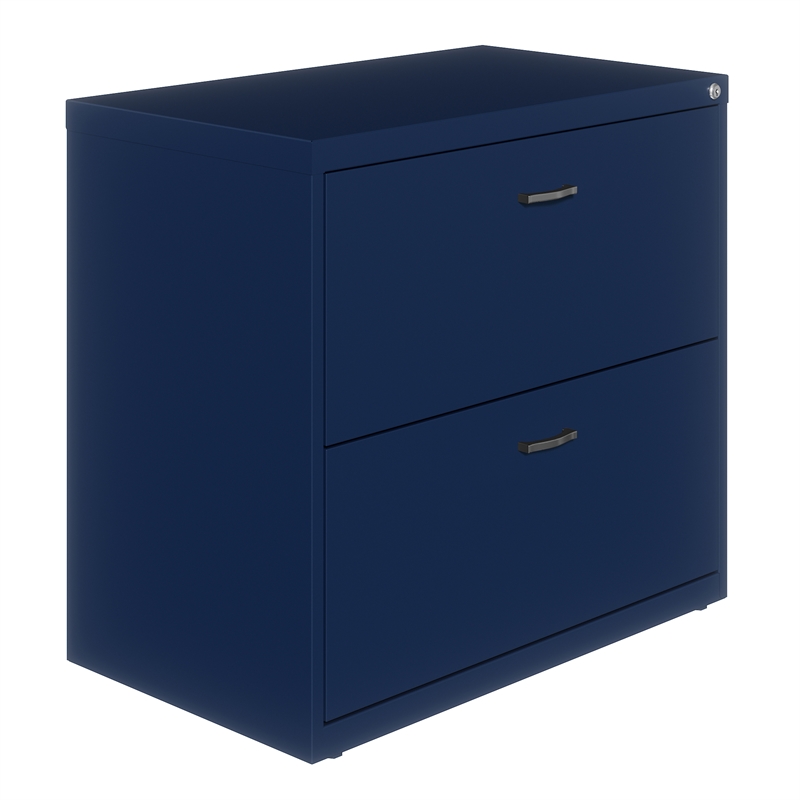 Home Square 2-Piece Set with Mobile Metal Desk and Lateral File Cabinet