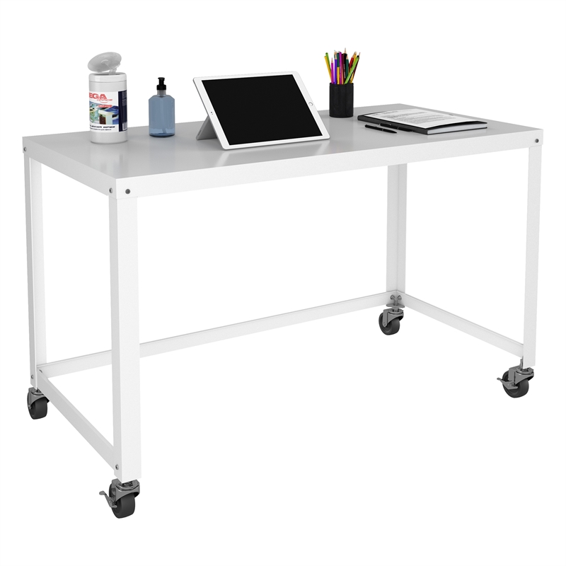 Home Square 2-Piece Set with Mobile Metal Desk and Lateral File Cabinet