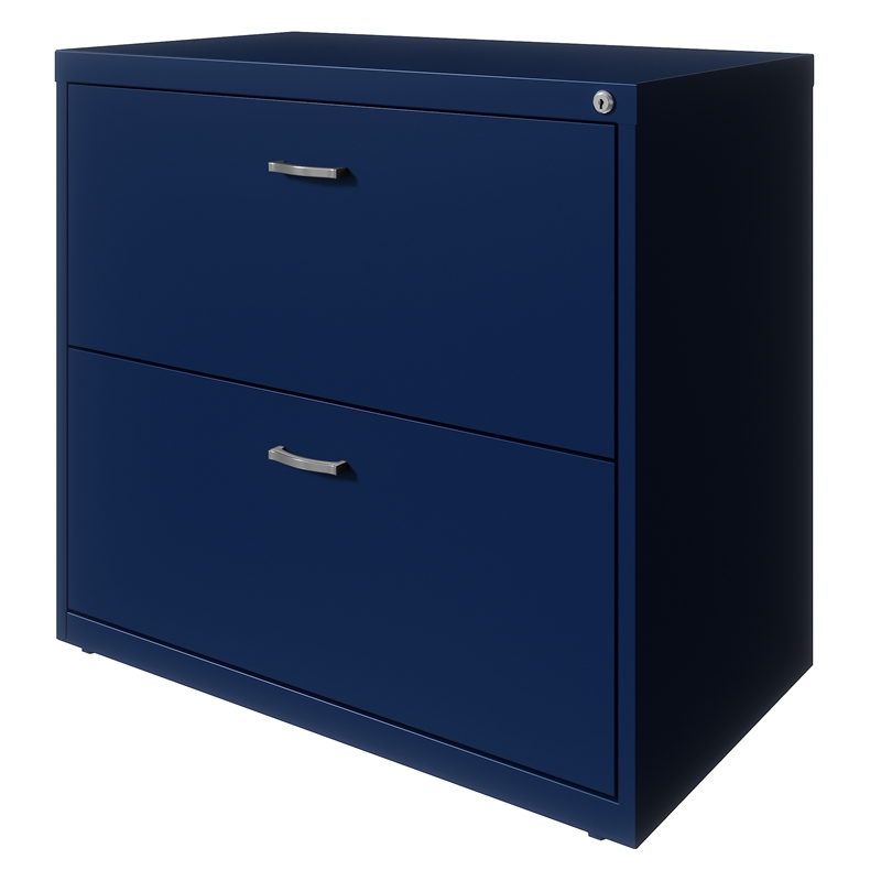 Home Square 2-Piece Set with Mobile Metal Desk and Lateral File Cabinet