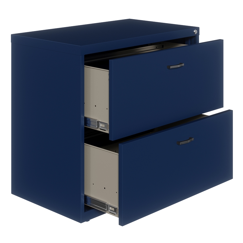 Home Square 2-Piece Set with Mobile Metal Desk and Lateral File Cabinet