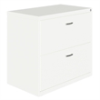 Home Square 2-Piece Set with Mobile Desk and Lateral File Cabinet in White