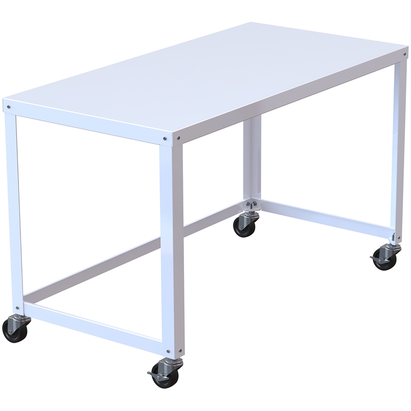 Home Square 2-Piece Set with Mobile Desk and Lateral File Cabinet in White