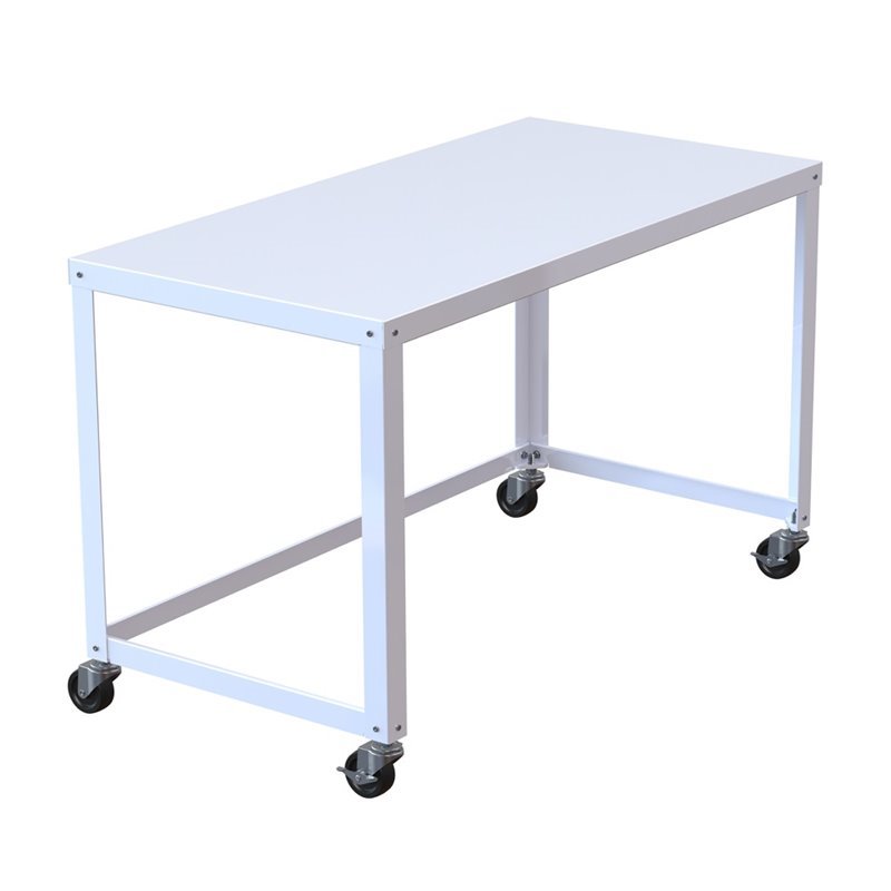 Home Square 2-Piece Set with Mobile Desk and Lateral File Cabinet in White