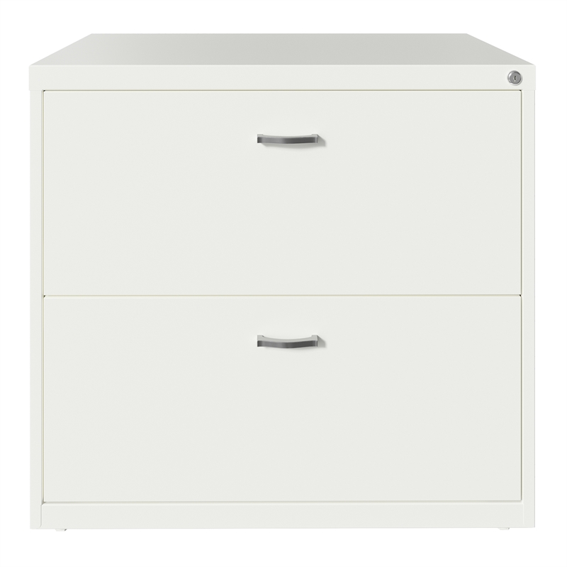 Home Square 2-Piece Set with Mobile Desk and Lateral File Cabinet in White