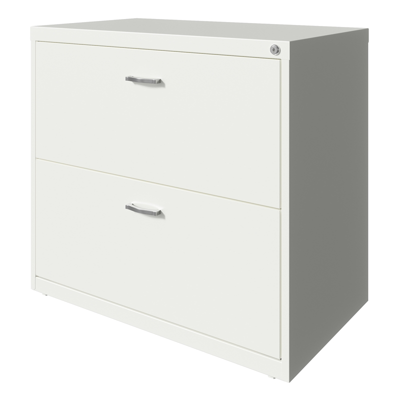Home Square 2-Piece Set with Mobile Desk and Lateral File Cabinet in White