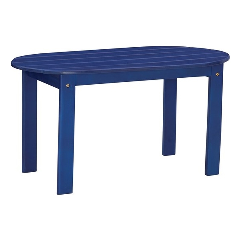 Home Square 2-Piece Set with Outdoor Coffee Table and End Table in Blue