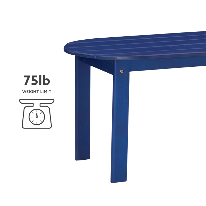 Home Square 2-Piece Set with Outdoor Coffee Table and End Table in Blue