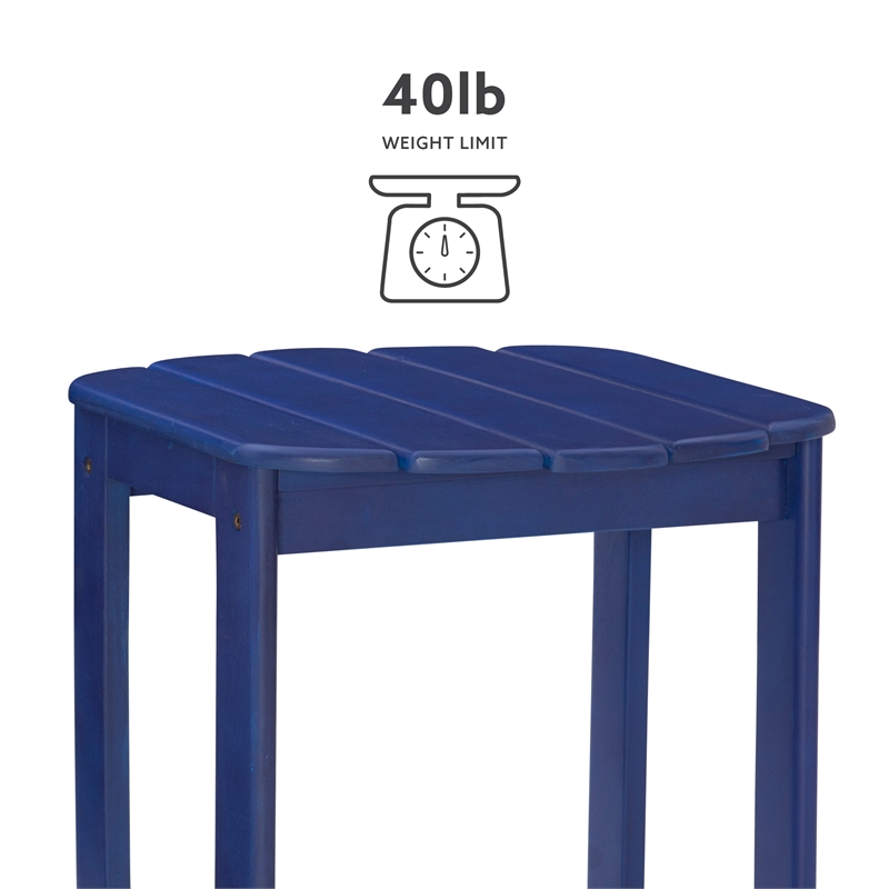 Home Square 2-Piece Set with Outdoor Coffee Table and End Table in Blue