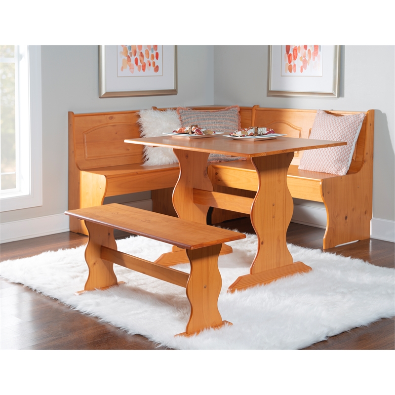 Home Square 2-Piece Set with Corner Dining Nook Set and Fabric Cushion Set