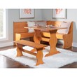 Home Square 2-Piece Set with Corner Dining Nook Set & Cushion Set in Dark Brown