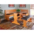 Home Square 2-Piece Set with Corner Dining Nook Set & Cushion Set in Dark Brown