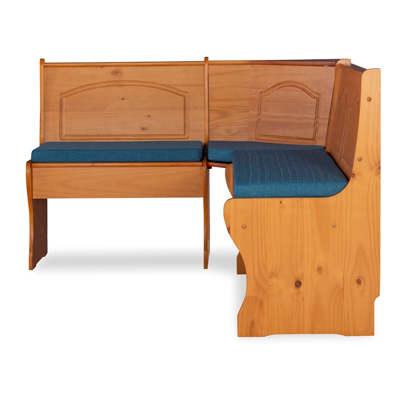 Home Square 2-Piece Set with Corner Dining Nook Set and Cushion Set in Blue