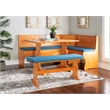 Home Square 2-Piece Set with Corner Dining Nook Set and Cushion Set in Blue
