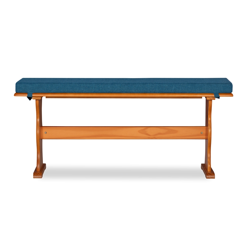 Home Square 2-Piece Set with Corner Dining Nook Set and Cushion Set in Blue