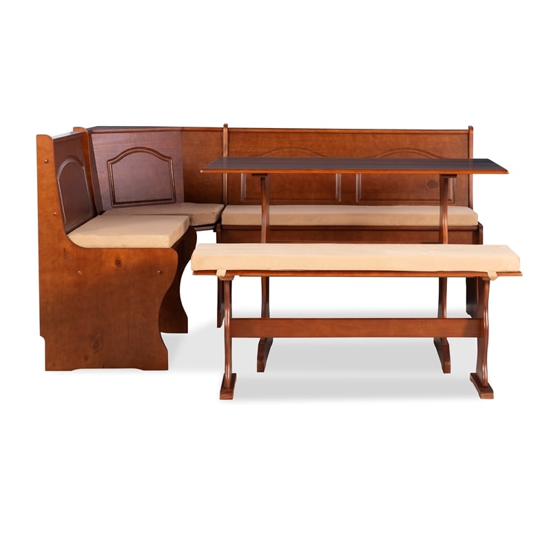 Home Square 2-Piece Set with Dining Nook Set and Cushion Set in Beige