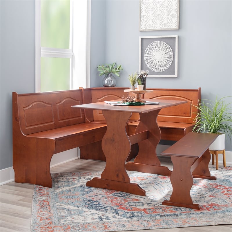 Home Square 2-Piece Set with Dining Nook Set and Cushion Set in Beige