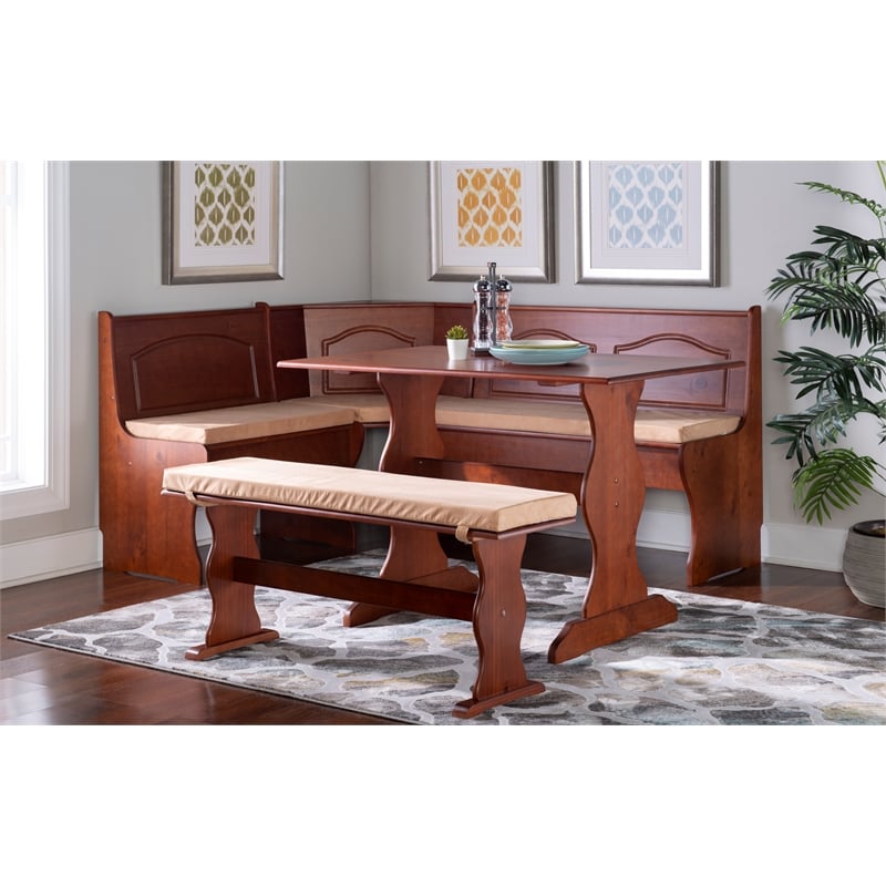Home Square 2-Piece Set with Dining Nook Set and Cushion Set in Beige