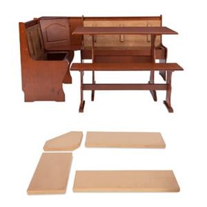 Home Square 2-Piece Set with Dining Nook Set and Cushion Set in Beige