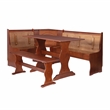 Home Square 2-Piece Set with Dining Nook Set and Cushion Set in Dark Brown