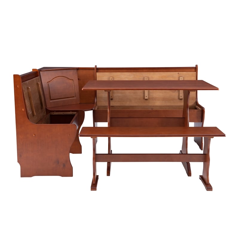Home Square 2-Piece Set with Dining Nook Set and Cushion Set in Dark Brown