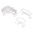 Home Square 2-Piece Set with Dining Nook Set and Cushion Set in Blue