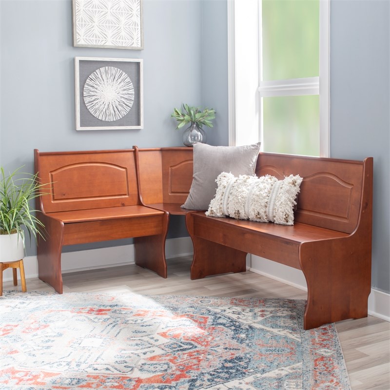 Home Square 2-Piece Set with Dining Nook Set and Cushion Set in Blue