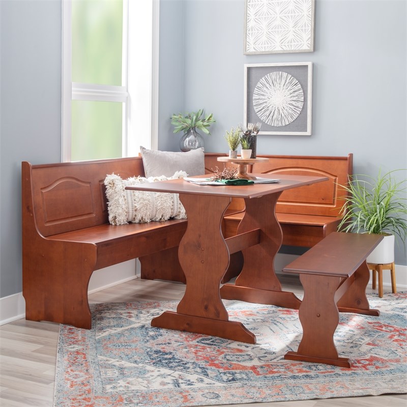 Home Square 2-Piece Set with Dining Nook Set and Cushion Set in Blue