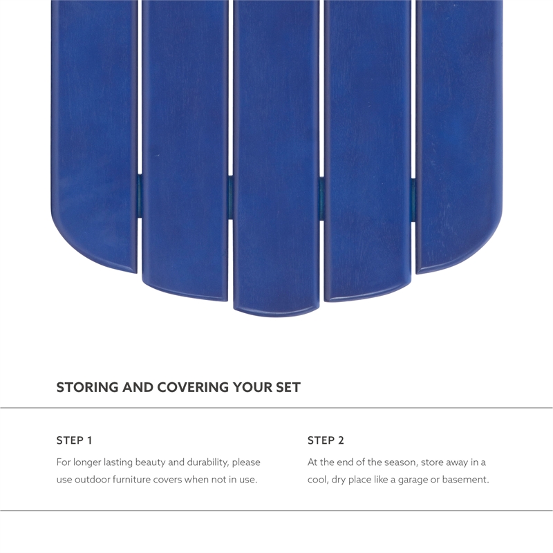 Home Square 3-Piece Set with Outdoor End Table and 2 Chairs in Blue