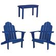 Home Square 3-Piece Set with Outdoor Coffee Table and 2 Chairs in Blue