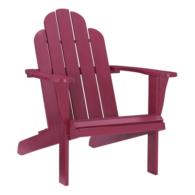 Home Square Solid Wood Outdoor Chair in Red Finish - Set of 2