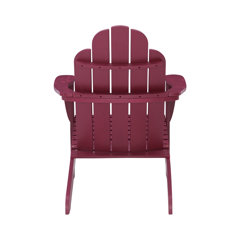 Home Square Solid Wood Outdoor Chair in Red Finish - Set of 2