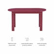 Home Square 3-Piece Set with Outdoor Coffee Table and 2 Chairs in Red