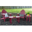 Home Square 3-Piece Set with Outdoor Side Table and 2 Chairs in Red