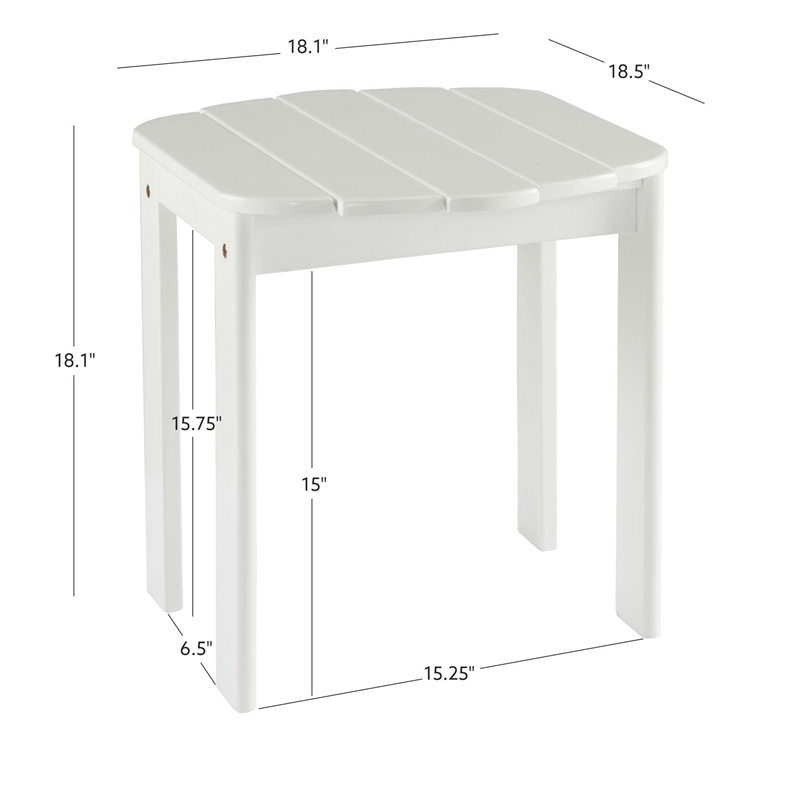 Home Square 3-Piece Set with Outdoor Side Table and 2 Chairs in White