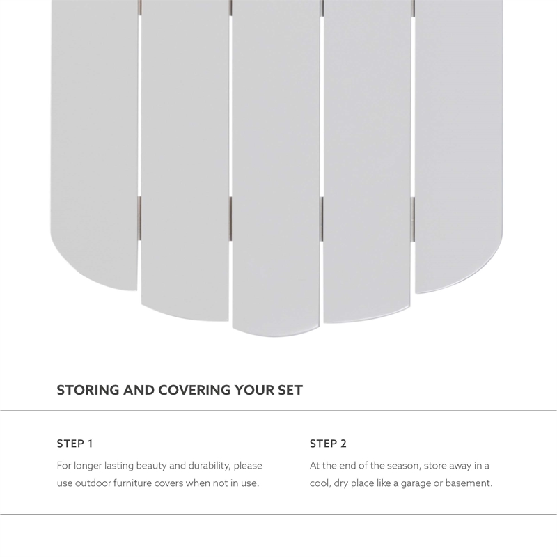 Home Square 3-Piece Set with Outdoor Side Table and 2 Chairs in White
