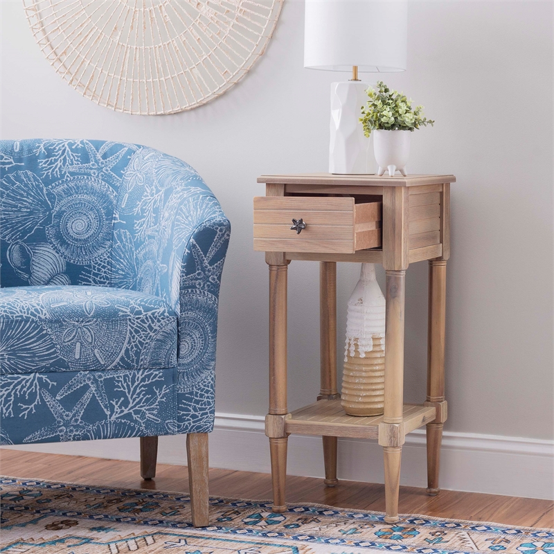 Home Square 3-Piece Set with Accent Table and 2 Side Tables in Natural