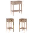 Home Square 3-Piece Set with Accent Table and 2 Side Tables in Natural