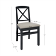 Home Square 3-Piece Set with Dining Table and Two Dining Chairs in Black