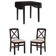 Home Square 3-Piece Set with Dining Table and Two Dining Chairs in Black