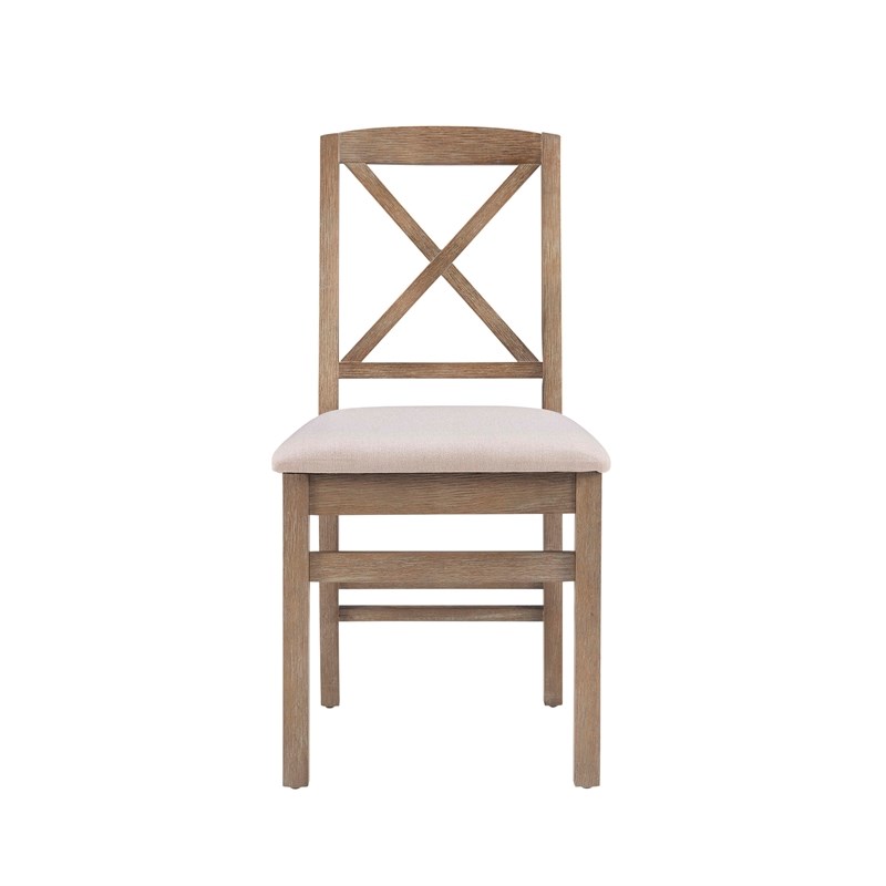 Home Square 3-Piece Set with Dining Table and Two Dining Chairs in Washed Gray