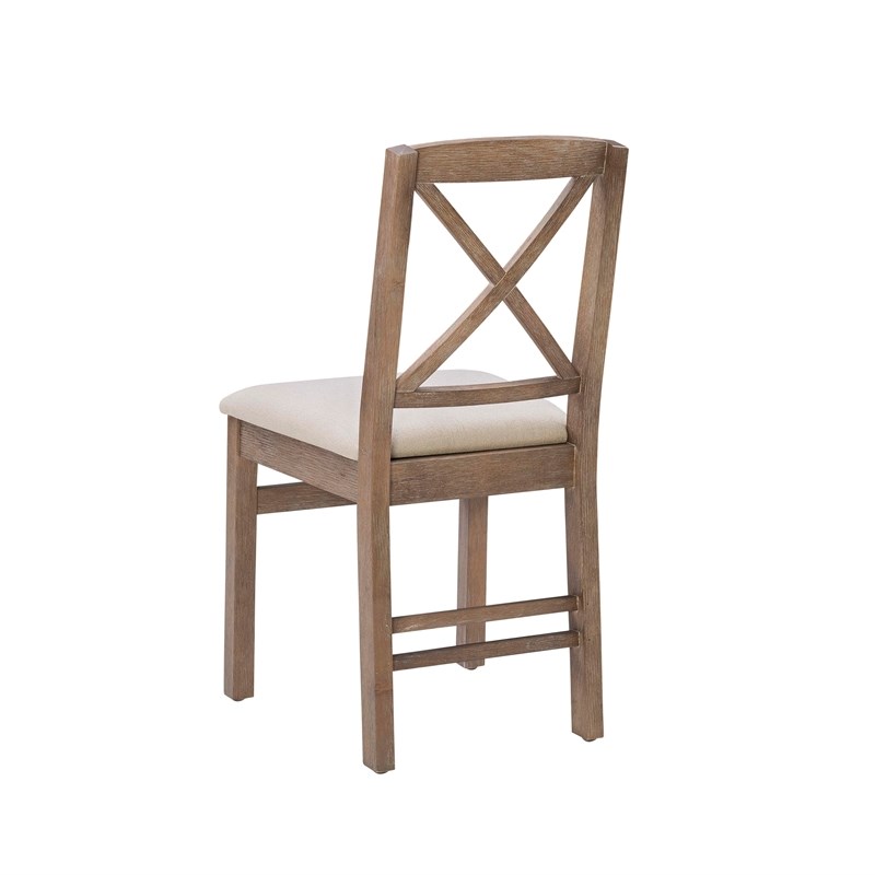 Home Square 3-Piece Set with Dining Table and Two Dining Chairs in Washed Gray