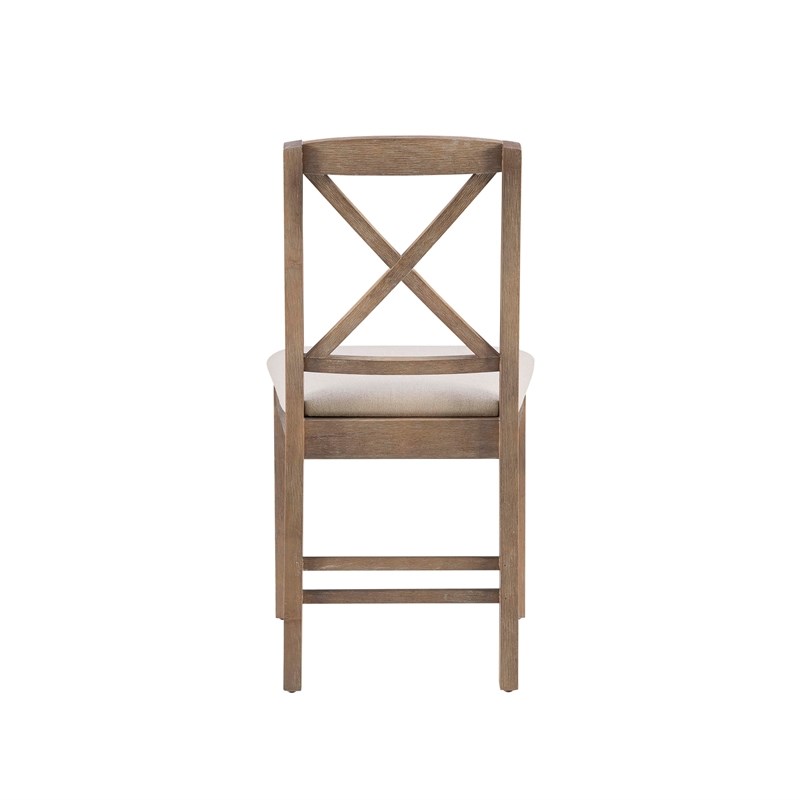 Home Square 3-Piece Set with Dining Table and Two Dining Chairs in Washed Gray