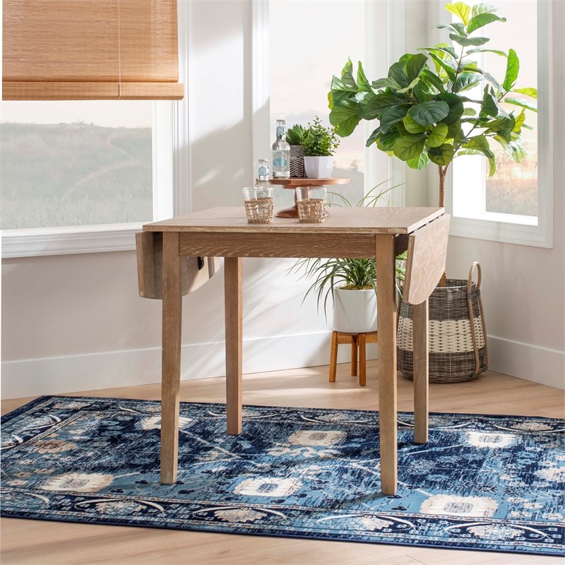 Home Square 3-Piece Set with Dining Table and Two Dining Chairs in Washed Gray